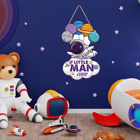 Space Decor for Boys Room Space Themed Bedroom Decor Outer Space Door Sign Astronaut Wooden Sign Wall Art Decorations for Nursery Kids Room Playroom in Saudi Arabia
