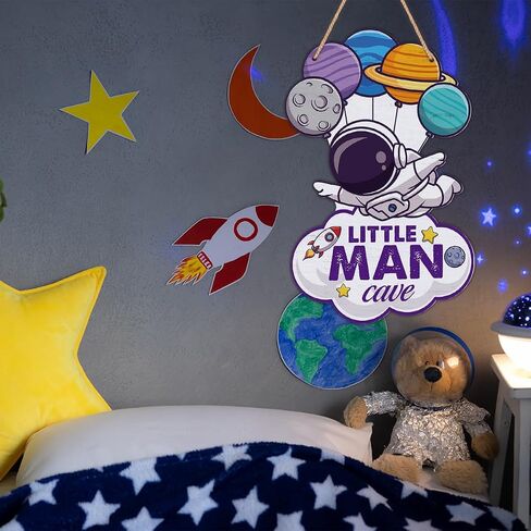 Space Decor for Boys Room Space Themed Bedroom Decor Outer Space Door Sign Astronaut Wooden Sign Wall Art Decorations for Nursery Kids Room Playroom in Saudi Arabia