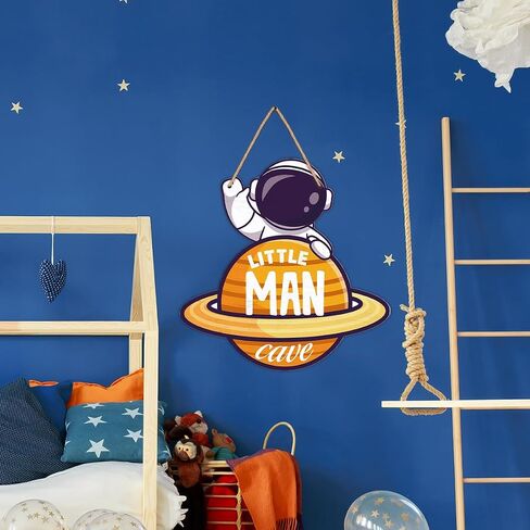 Space Decor for Boys Room Space Themed Bedroom Decor Outer Space Door Sign Astronaut Wooden Sign Wall Art Decorations for Nursery Kids Room Playroom in Saudi Arabia