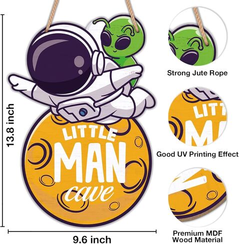 Space Decor for Boys Room Space Themed Bedroom Decor Outer Space Door Sign Astronaut Wooden Sign Wall Art Decorations for Nursery Kids Room Playroom in Kuwait