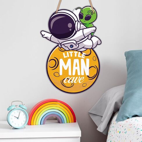 Space Decor for Boys Room Space Themed Bedroom Decor Outer Space Door Sign Astronaut Wooden Sign Wall Art Decorations for Nursery Kids Room Playroom in Kuwait