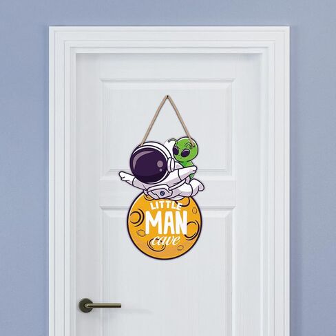 Space Decor for Boys Room Space Themed Bedroom Decor Outer Space Door Sign Astronaut Wooden Sign Wall Art Decorations for Nursery Kids Room Playroom in Kuwait