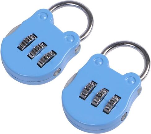 Eagle 3-Digit Combination Padlock, Luggage Lock, Resettable Code Lock, Small, Ideal for Suitcase, Lockers, Portable, Blue, 2-Pack in Saudi Arabia