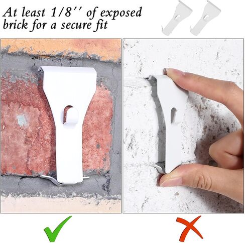 Ripeng Brick Wall Clips for Hanging Outdoors Metal Hooks Brick Picture Hangers Fit 2-1/4 to 2-3/8 inch Wall Siding Hooks Mount to Brick Without Drilling for Outside Home Decor(Bronze, 8 Pieces) in Kuwait