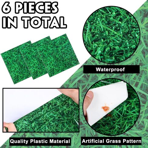 Peryiter Artificial Grass Table Runner Plastic Disposable Turf Table Runner 14 x 108 Inch Faux Grass Table Decor for Wedding Baby Bridal Shower Sports Event Golf Birthday Party Supplies(12 Pcs) in Saudi Arabia
