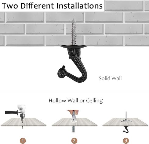 10 مجموعات من خطافات السقف من SEISSO - خطاف معدني شديد التحمل مع أجهزة وأجنحة تبديل للنباتات المعلقة وتركيب السقف وتثبيت الجدار (أبيض) in Kuwait