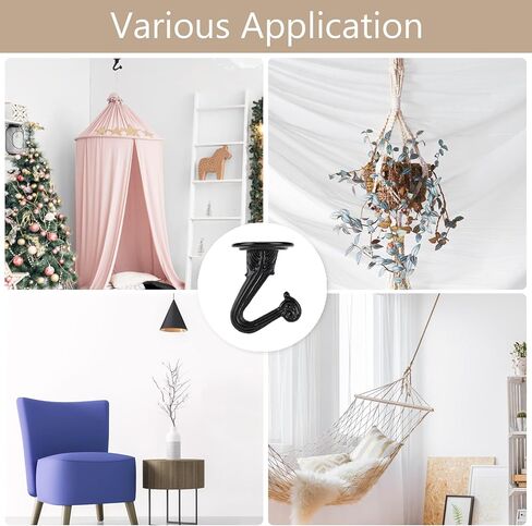 10 مجموعات من خطافات السقف من SEISSO - خطاف معدني شديد التحمل مع أجهزة وأجنحة تبديل للنباتات المعلقة وتركيب السقف وتثبيت الجدار (أبيض) in Kuwait