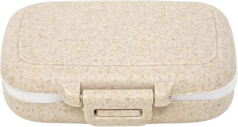 Honbay Vitamin Organizer Box Portable Travel Pill Case Healthy Eco-Friendly Wheat Straw Small Pill Box (Primary Color) in Saudi Arabia