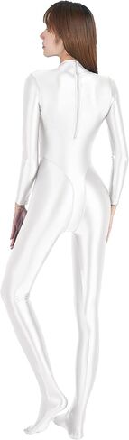 Oily Luster Full Body Diving Suit Tight one-Piece Competitive hot Spring Thin one-Piece Swimsuit (as1, Alpha, 3X_l, Regular, Regular, White) in Saudi Arabia