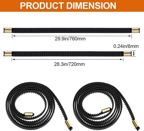PAGOW 4PCS 2GT Open Timing Rubber Belt with Copper Buckle, for Ender 3/Ender 3 Pro, Including 2PCS X Axis 765x6mm, 2PCS Y Axis 720x6mm Belt in Saudi Arabia