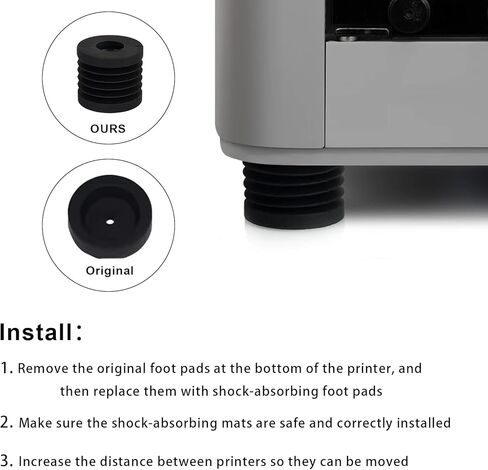 4 قطع من سجادات أقدام مطاطية مضادة للانزلاق، وسادة قدم متينة ممتصة للصدمات لطابعة Bambu Lab X1 P1P P1S ثلاثية الأبعاد in Kuwait