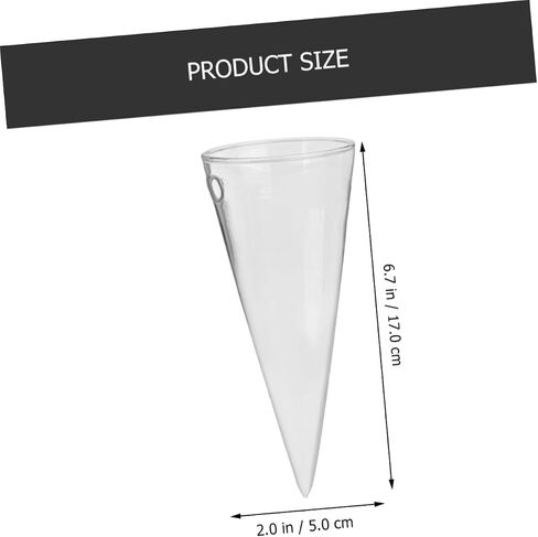 BESTOYARD 2pcs Wall Hanging Glass Flower Pots Plant Vase Wall Flower Vase Terrarium Air Plants Hydroponic Vase Tubes Wall Hanging Glass Vases Cone Shape Vase Coat Hanger Automatic in Saudi Arabia