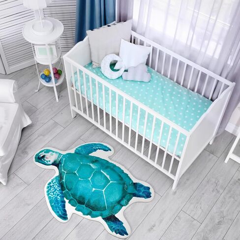 2 Pcs Blue Sea Turtle Bathroom Rug Sets 26 x 20 Inch and 32 x 24 Inch Sea Turtles Door Mat Non Slip Imitation Cashmere Turtle Bath Rug Ocean Beach Rug Sea Turtle Decor for Bathroom Kitchen in Saudi Arabia