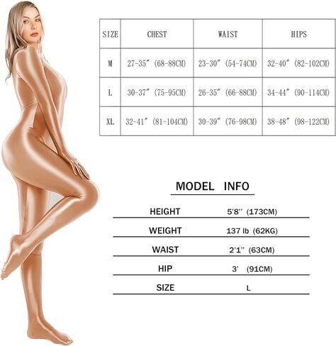 Glossy Full Bodysuit Womens One-Piece Swimsuit Shiny Unitard Back Zipper in Saudi Arabia