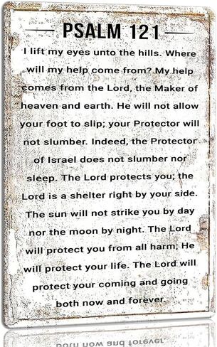 Psalm 121 Wall Art Bible Verse Wall Decor Christian Metal Poster 8x12 in Metal Sign for Living Room Religious Gifts for Men Women Christian Tin Sign Wall Decoration in Saudi Arabia