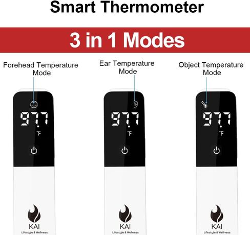 Kai LED Forehead and Ear Thermometer for Adults, Kids and Babies | Touchless, Accurate, Instant Read, Medical Grade, Premium Quality in Saudi Arabia