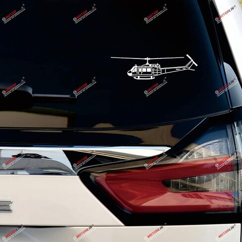 2X White 8'' Bell UH-1D Iroquois Huey Army Helicopter Decal Sticker Car Vinyl in Saudi Arabia