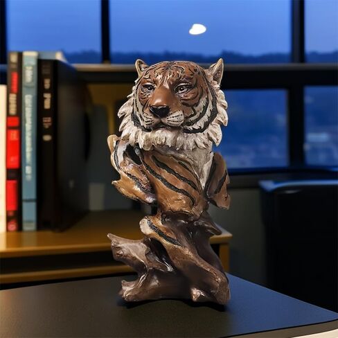 Resin Lion Head Bust Statue Sculpture Frgurine Gift for Home Office Living Room Desktop Display Decorative Decoration in Saudi Arabia