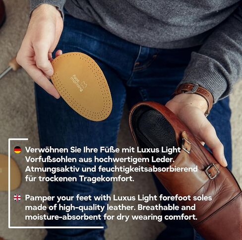 Luxus Light - Forefoot Front Half-Shoe Insoles (1 Pair) – Leather & Foam Ball of Foot Cushioning Insert for Shoes & Boots – Anti-Shoe Odour Carbon – Two-Layer Half-Insoles (Women 7-9) in Saudi Arabia
