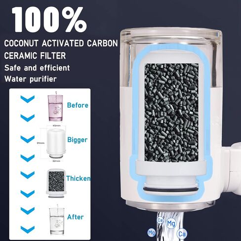 Water Filter for Sink, Faucet Water Filter with Activated Carbon, Household Kitchen Water Purifier for Sink, Water Faucet Filter Reduces Chlorine, Limescale, Heavy Metals, and Unpleasant Odors in Saudi Arabia