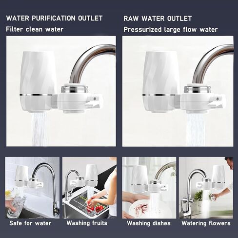 Water Filter for Sink, Faucet Water Filter with Activated Carbon, Household Kitchen Water Purifier for Sink, Water Faucet Filter Reduces Chlorine, Limescale, Heavy Metals, and Unpleasant Odors in Saudi Arabia