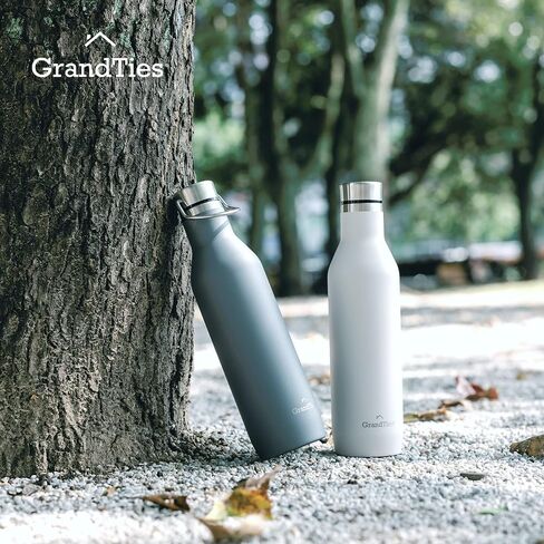 GrandTies Stainless Steel Water Bottles with 2 Lids | Slim Vacuum Insulated Cupholder Flask | Reusable Leak Proof BPA-Free Keep Cold Water bottle for School Gym Travel Sports | 21oz, Cobalt Blue in Saudi Arabia