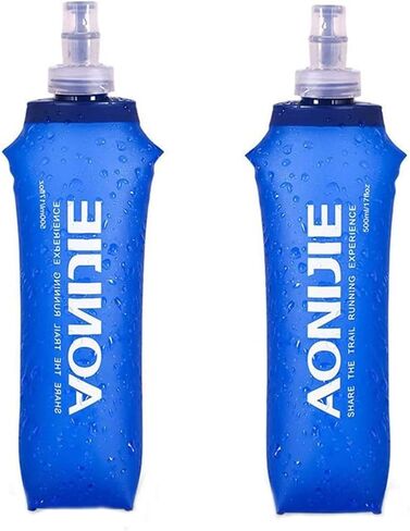 AONIJIE Pack 2 TPU Soft Hydration Water Bottles Collapsible Flask-Use in Hydration Vest for Marathon Running Hiking Cycling in Saudi Arabia