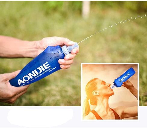 AONIJIE Pack 2 TPU Soft Hydration Water Bottles Collapsible Flask-Use in Hydration Vest for Marathon Running Hiking Cycling in Saudi Arabia