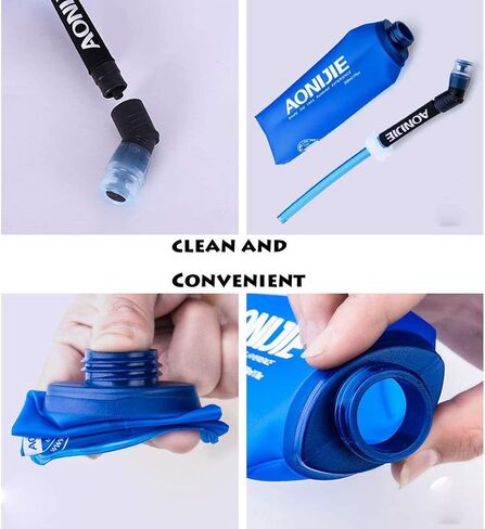 AONIJIE Pack 2 TPU Soft Hydration Water Bottles Collapsible Flask-Use in Hydration Vest for Marathon Running Hiking Cycling in Saudi Arabia