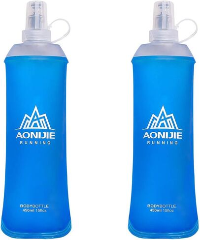 AONIJIE Pack 2 TPU Soft Hydration Water Bottles Collapsible Flask-Use in Hydration Vest for Marathon Running Hiking Cycling in Saudi Arabia