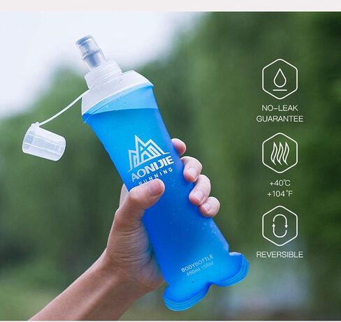 AONIJIE Pack 2 TPU Soft Hydration Water Bottles Collapsible Flask-Use in Hydration Vest for Marathon Running Hiking Cycling in Saudi Arabia