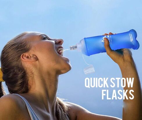 AONIJIE Pack 2 TPU Soft Hydration Water Bottles Collapsible Flask-Use in Hydration Vest for Marathon Running Hiking Cycling in Saudi Arabia