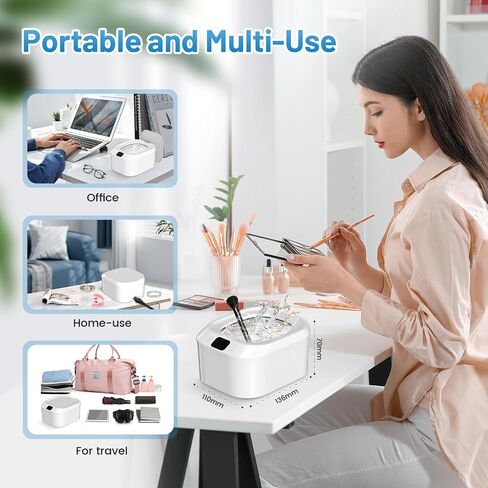 18W/46kHz Professional Ultrasonic Cleaner, 220ML Portable Cleaner for Dentures, Jewelry, Aligner, Braces, Mouth Guard (White, 1-PACK) in Saudi Arabia