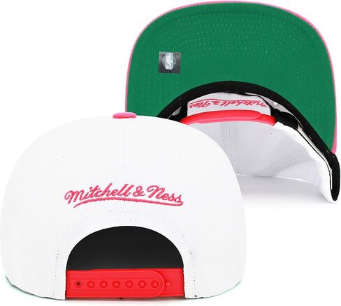 قبعة Mitchell & Ness San Antonio Spurs Snapback - أبيض/وردي/شعار الإرتداد - قبعة كرة السلة in Saudi Arabia
