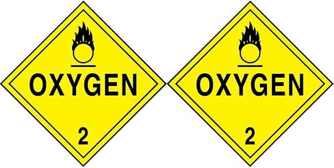 Accuform Signs MPL204VS1 Adhesive Vinyl Hazard Class 2 DOT Placard, Legend "Oxygen 2" with Graphic, 10-3/4" Width x 10-3/4" Length, Black on Yellow in Saudi Arabia