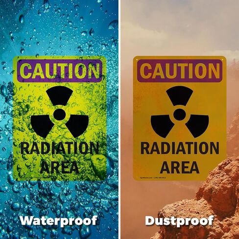 (2 Pack) Radiation Area With Symbol OSHA Caution Radiation Sign 5 Inch X 3.5 Inch Vinyl Label Decal Sticker Weather Resistant, UV Protected for Workplace, Business, Construction Site, Made in the USA in Saudi Arabia