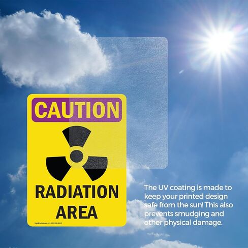 (2 Pack) Radiation Area With Symbol OSHA Caution Radiation Sign 5 Inch X 3.5 Inch Vinyl Label Decal Sticker Weather Resistant, UV Protected for Workplace, Business, Construction Site, Made in the USA in Saudi Arabia