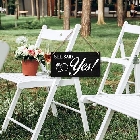 She Said Yes Rustic Wedding Signs Wall Hanging Wedding Decor Wedding Accessories Stuff Wall Art Decor Wedding Decorations for Reception Engagement Wedding Party Wooden Sign for Hallway Porch (Black) in Saudi Arabia