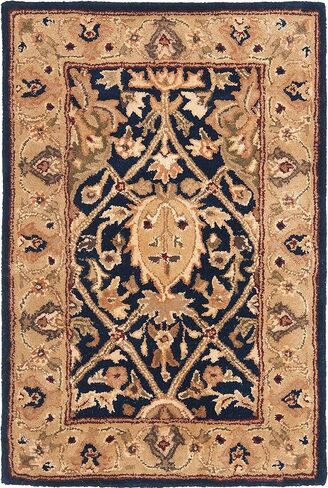 سجادة SAFAVIEH الفارسية من مجموعة الأسطورة - 2 × 3 بوصة، أزرق وذهبي، صوف تقليدي مصنوع يدويًا، مثالية للمناطق ذات حركة المرور العالية في المدخل، وغرفة المعيشة، وغرفة النوم (PL819C) in Saudi Arabia