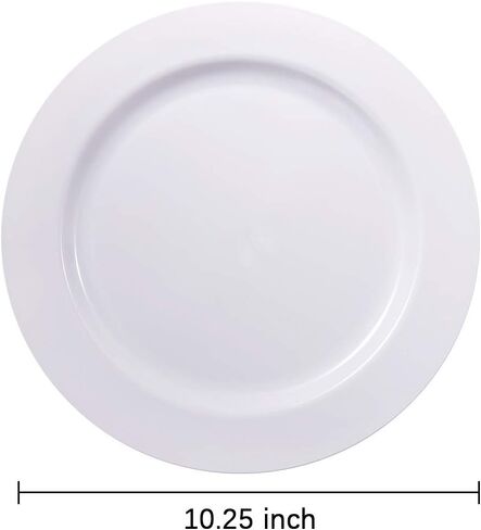 bUCLA 100PCS White Plastic Plates-10.25inch Disposable Dinner Plates-Premium Party&Wedding Plates in Saudi Arabia