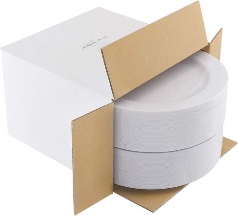 bUCLA 100PCS White Plastic Plates-10.25inch Disposable Dinner Plates-Premium Party&Wedding Plates in Saudi Arabia