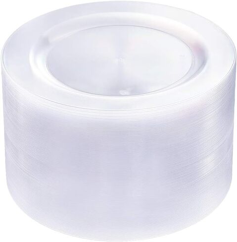bUCLA 100PCS White Plastic Plates-10.25inch Disposable Dinner Plates-Premium Party&Wedding Plates in Saudi Arabia