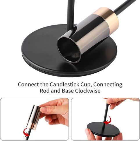 Enjinkail Black Candlestick Holders for taper candles Set of 3, Gold Candle Holder Centerpieces for Tables, Candle Sticks Holder Decor for Wedding, Dining, Party, Anniversary, Fits 3/4 inch Candle in Kuwait