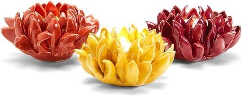 Two's Company in Full Bloom Set of 3 Flower Tealight Candleholders in Saudi Arabia