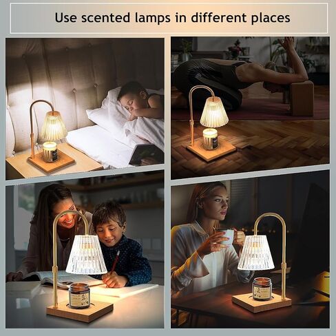 Candle Warmer Lamp with Timer - Electric Candle Warmer for Jar Candles - Adjustable Height & Dimmable Light Candle Lamp Warmer with 2 Bulbs - House Warming Gifts, New Home Bedroom Décor in Saudi Arabia