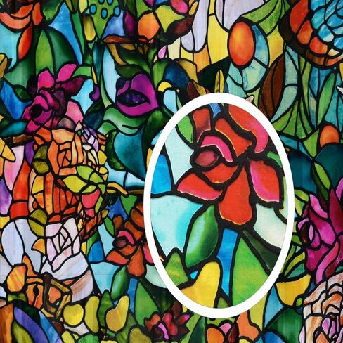 d-c-fix 346-0647-3PKA فيلم نافذة زجاجي ذاتي اللصق للخصوصية، Spring Chapel/Tulia، لفة 17 بوصة × 78 بوصة، 3 عبوات مع أداة توزيع المكياج in Kuwait