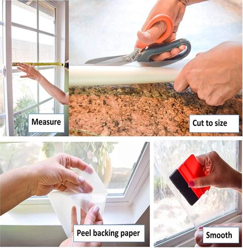 d-c-fix 346-0647-3PKA فيلم نافذة زجاجي ذاتي اللصق للخصوصية، Spring Chapel/Tulia، لفة 17 بوصة × 78 بوصة، 3 عبوات مع أداة توزيع المكياج in Kuwait