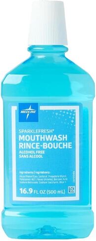 Medline CTR000410 Sparkle Fresh Alcohol-Free Mouthwash, Sensitive on Gums, Fresh Mint, 16 oz. Volume in Saudi Arabia