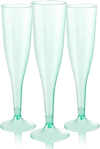 WDF 36 Pack Clear Blue Plastic Champagne Flutes - 7OZ Blue Champagne Flutes Plastic, Champagne Glasses Disposable for Party & Wedding in Saudi Arabia