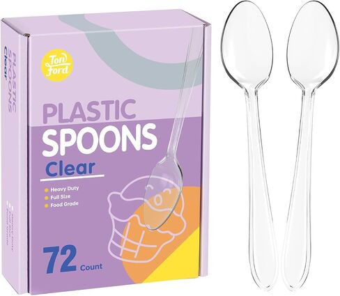 Premium Clear Plastic Forks - Heavy Duty & Heat Resistant Disposable Cutlery for Parties, Picnics, and Everyday Use - 72 Count in Saudi Arabia